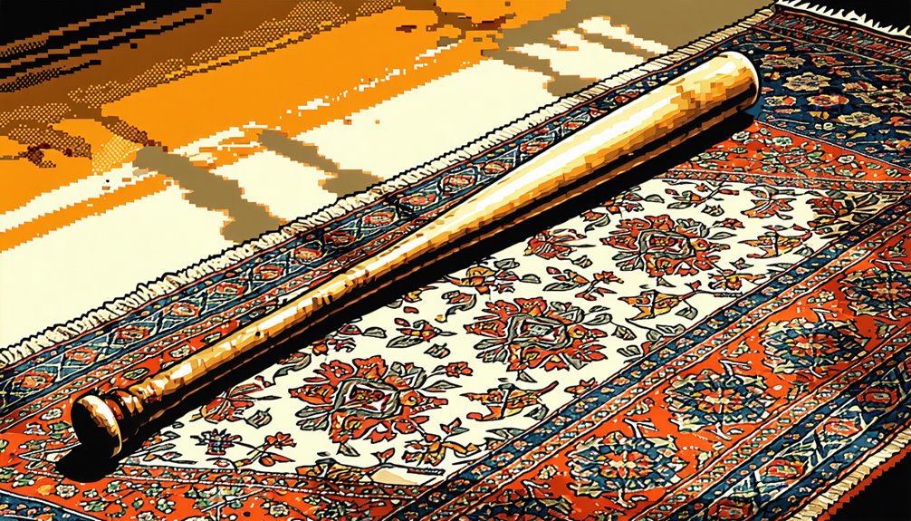 A baseball bat on a rug essential home defense tool