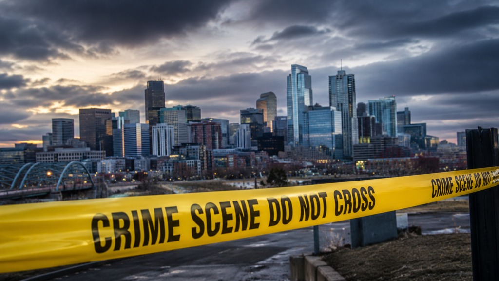 Image of denever with crime scene tape